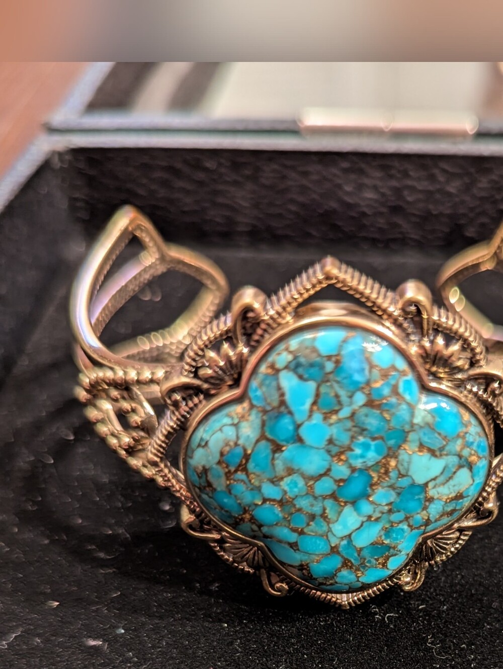 Barse Thai Genuine Stone Cuff Bracelet , Vintage, New